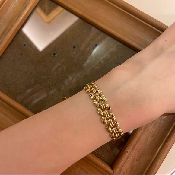 18k thick vintage style bracelet - Picture 3 of 4